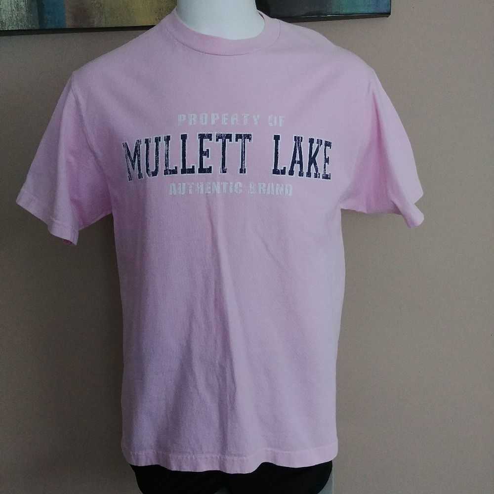 Property Of Mullet Lake Humor Pink T- Shirt Intex